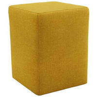 HOCKER Webstoff Senfgelb  - Silberfarben/Senfgelb, Design, Kunststoff/Textil (38/47/38cm) - LOOKS by W.Joop