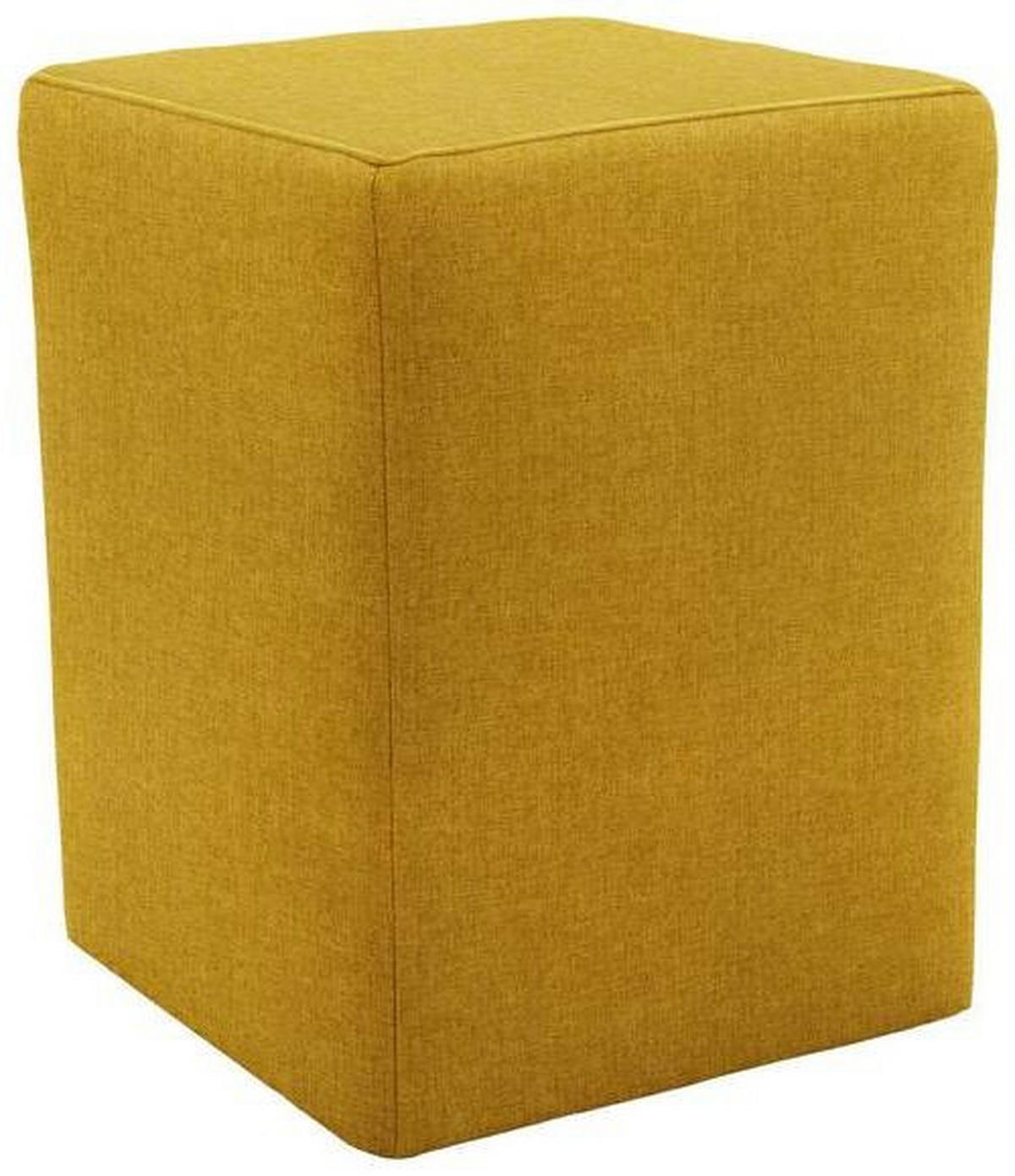 HOCKER Webstoff Senfgelb  - Silberfarben/Senfgelb, Design, Kunststoff/Textil (38/47/38cm) - LOOKS by W.Joop