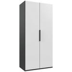 DREHTÜRENSCHRANK  in Graphitfarben, Weiß  - Schwarz/Graphitfarben, KONVENTIONELL, Holzwerkstoff/Metall (100/236/58cm) - Hom`in