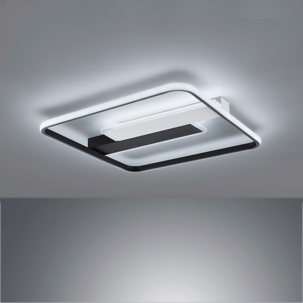 LED-DECKENLEUCHTE    50/50/5 cm  - Sandfarben/Weiss, Design, Metall (50/50/5cm) - Fischer & Honsel