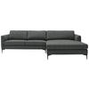 ECKSOFA in Flachgewebe Anthrazit  310/195 cm  - Anthrazit/Schwarz, Design, Textil/Metall (310/195cm) - Schöner Wohnen