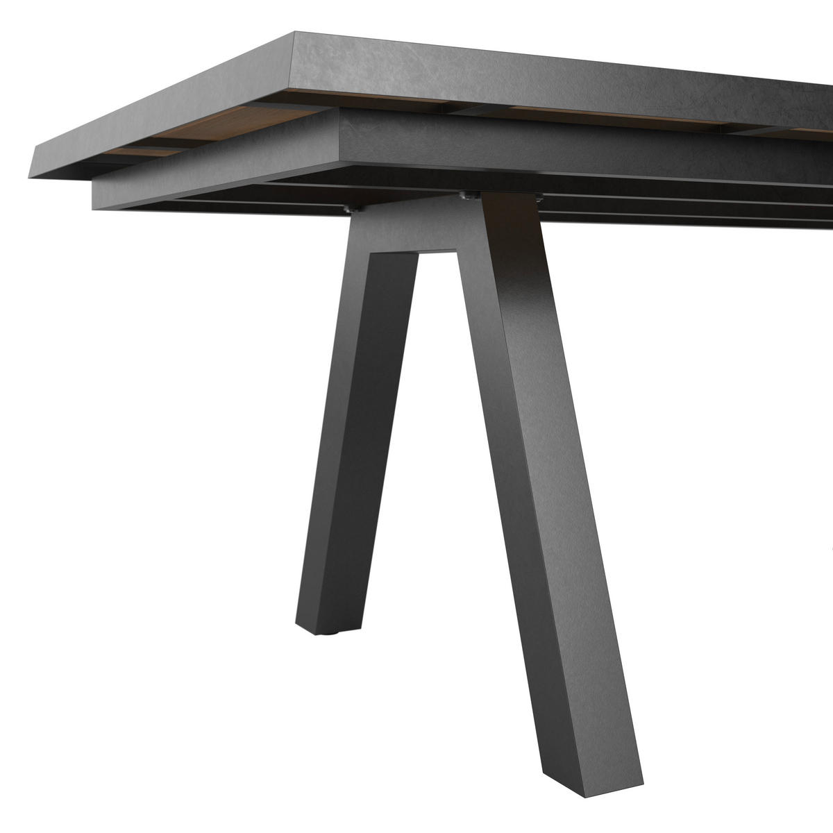 GARTENTISCH 205-265/103/76 cm Holz, Metall rechteckig  - Anthrazit/Teakfarben, Basics, Holz/Metall (205-265/103/76cm) - Siena Garden