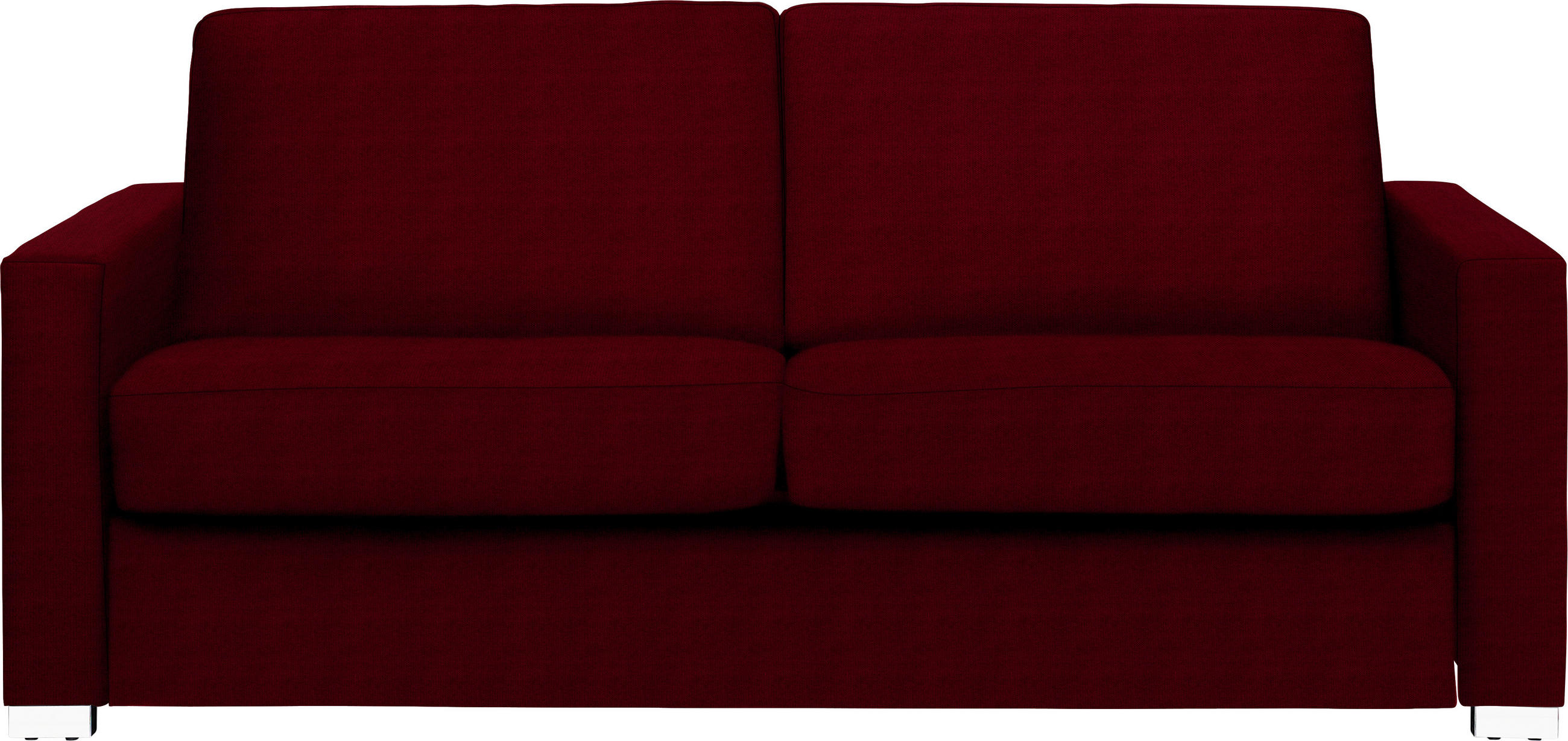 SCHLAFSOFA in Textil Dunkelrot  - Chromfarben/Dunkelrot, Konventionell, Textil/Metall (188/86/97cm) - Novel