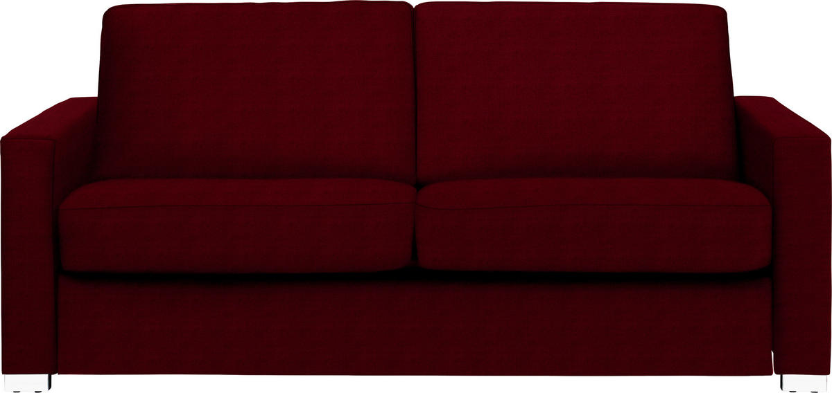 SCHLAFSOFA in Textil Dunkelrot  - Chromfarben/Dunkelrot, Konventionell, Textil/Metall (188/86/97cm) - Novel