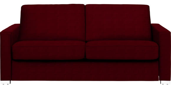 SCHLAFSOFA Flachgewebe Dunkelrot - Chromfarben/Dunkelrot, KONVENTIONELL, Textil/Metall (188/86/97cm) - Novel