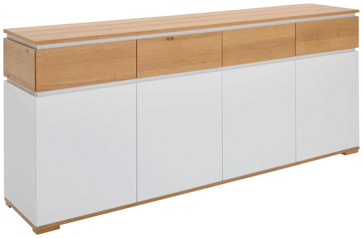 SIDEBOARD 190/80/40 cm  - Eichefarben/Weiß, KONVENTIONELL, Holz/Holzwerkstoff (190/80/40cm) - Novel
