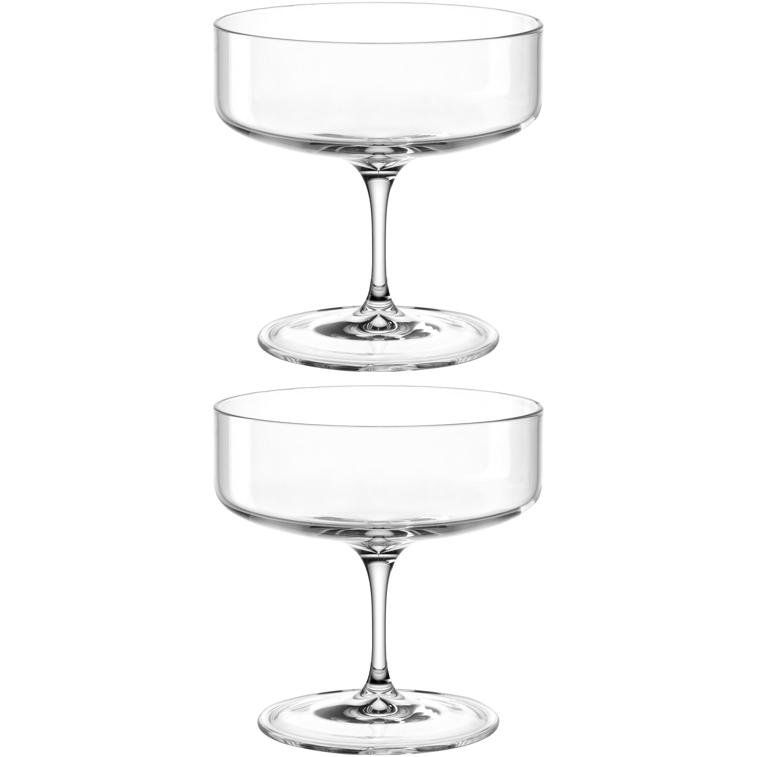 CHAMPAGNERGLAS BASSO 320 ml 2-teilig  - Klar, Design, Glas (11,2/11,6/11,2cm) - Leonardo