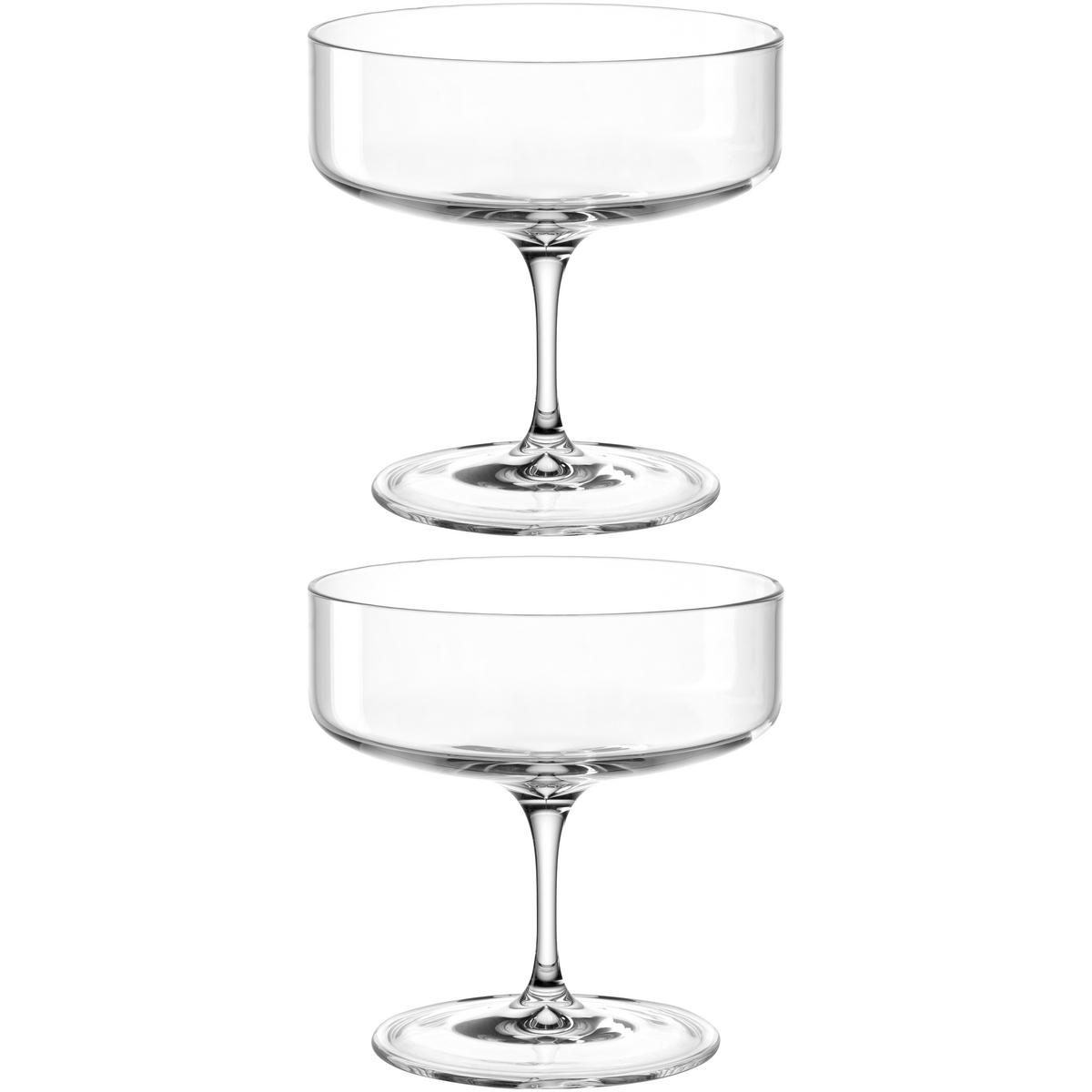 CHAMPAGNERGLAS BASSO 320 ml 2-teilig  - Klar, Design, Glas (11,2/11,6/11,2cm) - Leonardo
