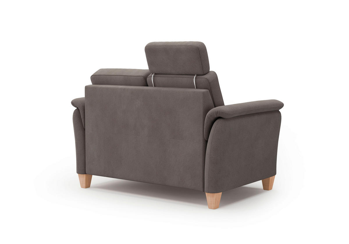 2-SITZER-SOFA Flachgewebe Dunkelbraun  - Eichefarben/Dunkelbraun, KONVENTIONELL, Holz/Textil (149/89/89cm) - Sit & More