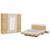 SCHLAFZIMMER Champagner, Eiche Artisan  - Champagner/Eiche Artisan, Design, Glas/Holzwerkstoff - Rauch Möbel