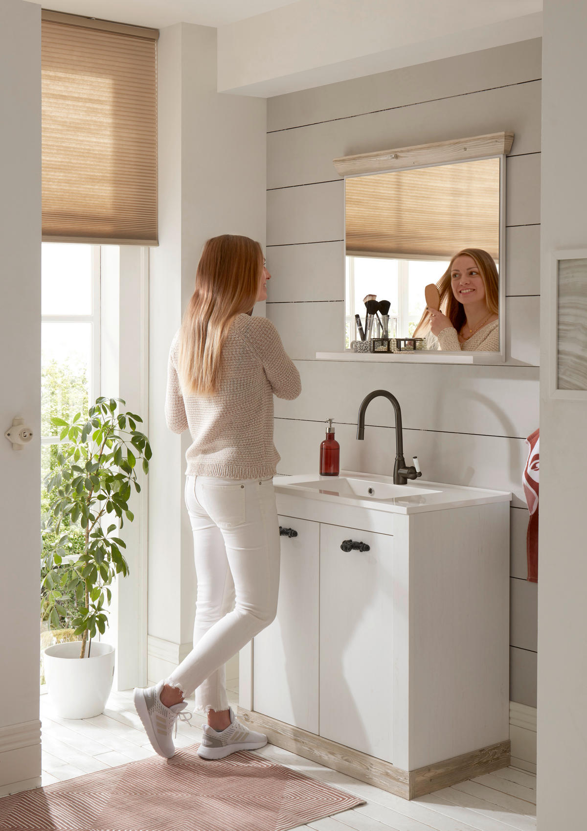 BADEZIMMER 2-teilig  in  - Schwarz/Weiß, Design, Naturmaterialien/Holzwerkstoff (81/200/46cm) - MID.YOU