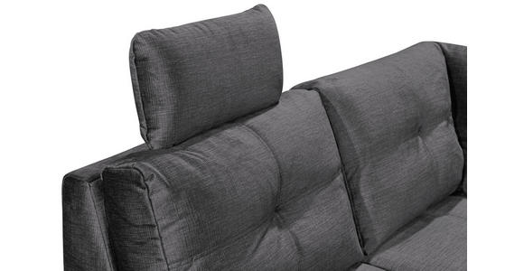 WOHNLANDSCHAFT in Mikrovelours Grau - Schwarz/Grau, KONVENTIONELL, Kunststoff/Textil (217/334/127cm) - Carryhome