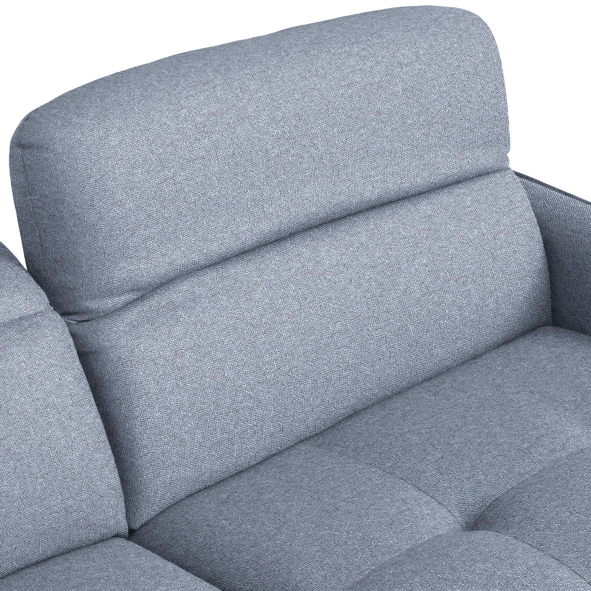 ECKSOFA Flachgewebe Hellblau  - Schwarz/Hellblau, Design, Textil/Metall (246/175cm) - Celina
