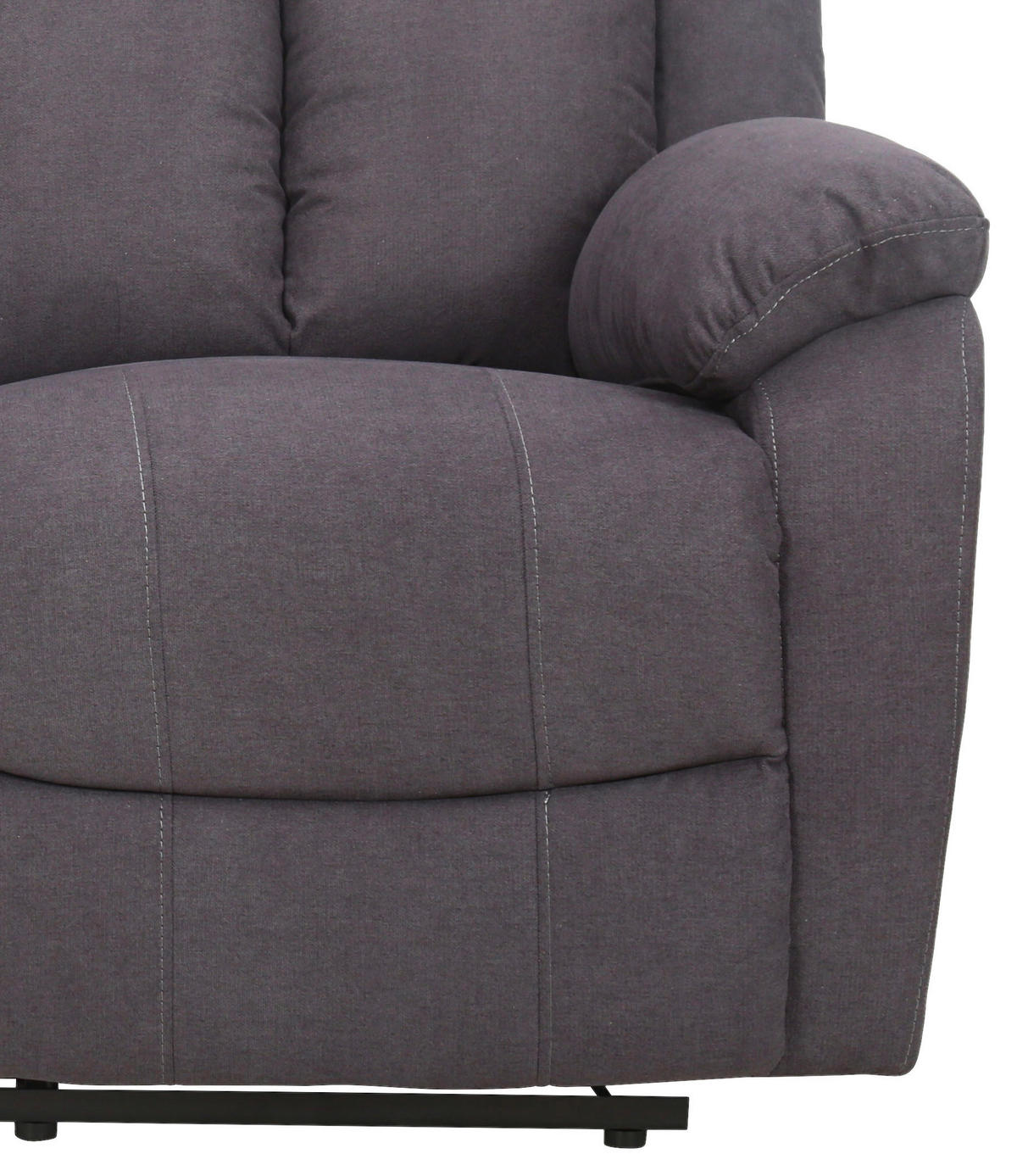 2-Sitzer-Sofa + Relaxfunktion Webstoff Grau  - Schwarz/Grau, KONVENTIONELL, Holz/Kunststoff (138/103/96cm) - P & B