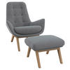 SESSELSET Flachgewebe Hocker    - Eichefarben/Grau, Design, Holz/Textil (84/95/96cm) - MID.YOU