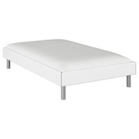 BETT 120/200 cm  in Weiss   - Weiss/Alufarben, Design, Holzwerkstoff/Metall (120/200cm) - Carryhome