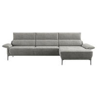 ECKSOFA in Bouclé Grau  330/186 cm  - Schwarz/Grau, Design, Textil/Metall (330/186cm) - Johann Jakob