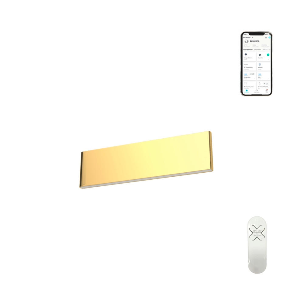 LED-WANDLEUCHTE 29/35/80 cm   - Goldfarben, Design, Kunststoff (29/35/80cm) - P & B