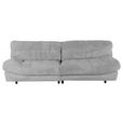 BIGSOFA  in Plüsch Silberfarben  - Silberfarben/Schwarz, KONVENTIONELL, Kunststoff/Textil (262/70/115cm) - Ambia Home