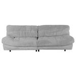 BIGSOFA  in Plüsch Silberfarben  - Silberfarben/Schwarz, KONVENTIONELL, Kunststoff/Textil (262/70/115cm) - Ambia Home