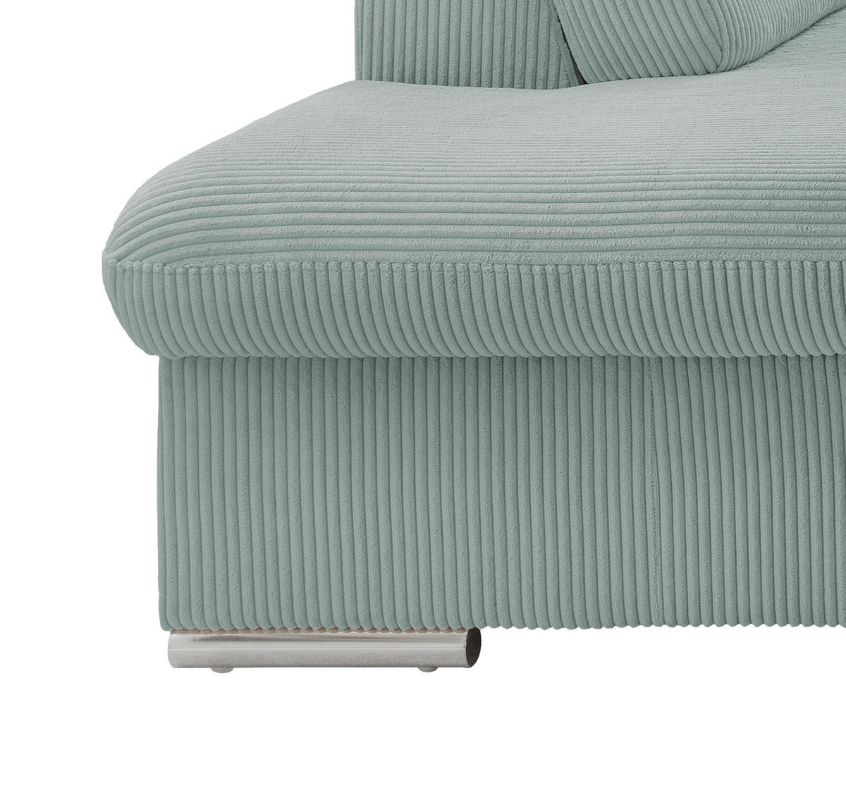 ECKSOFA in Cord Hellblau  - Chromfarben/Hellblau, Design, Textil/Metall (228/283cm) - Livetastic