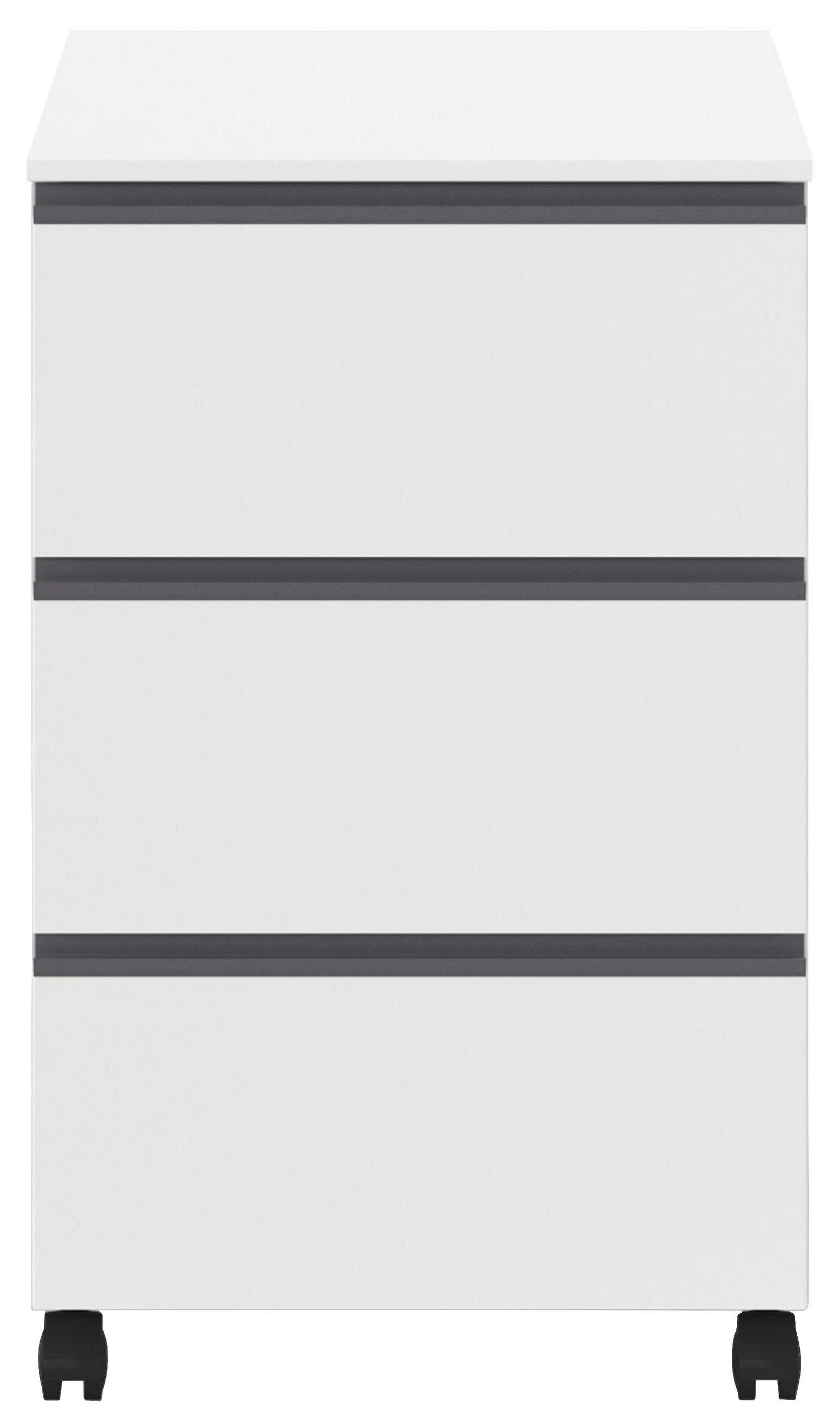 ROLLCONTAINER Grau, Weiß  - Weiß/Grau, Trend, Holzwerkstoff/Kunststoff (40/65/42cm) - Xora