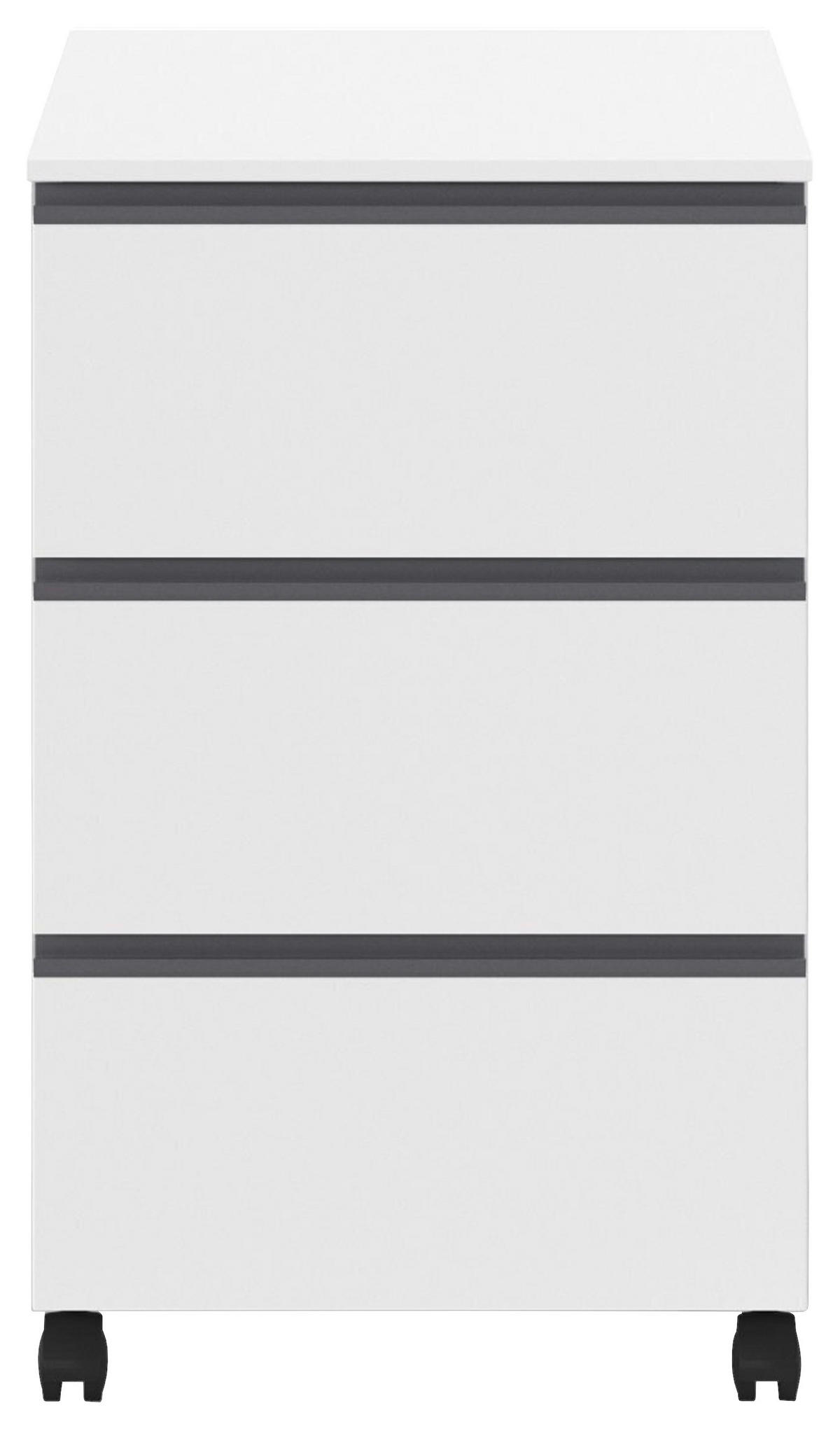 ROLLCONTAINER Grau, Weiß  - Weiß/Grau, Trend, Holzwerkstoff/Kunststoff (40/65/42cm) - Xora