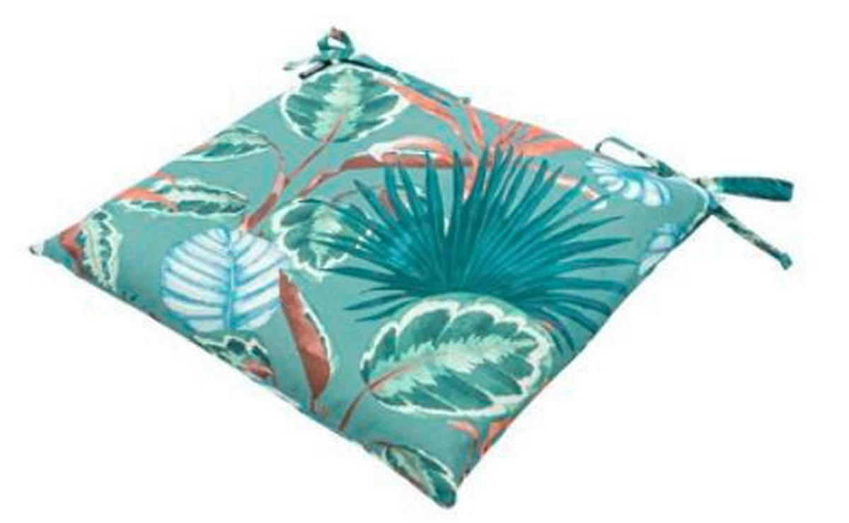 GARTENSITZKISSEN in Multicolor, Petrol Floral  - Multicolor/Petrol, Basics, Textil (46/46/6cm)