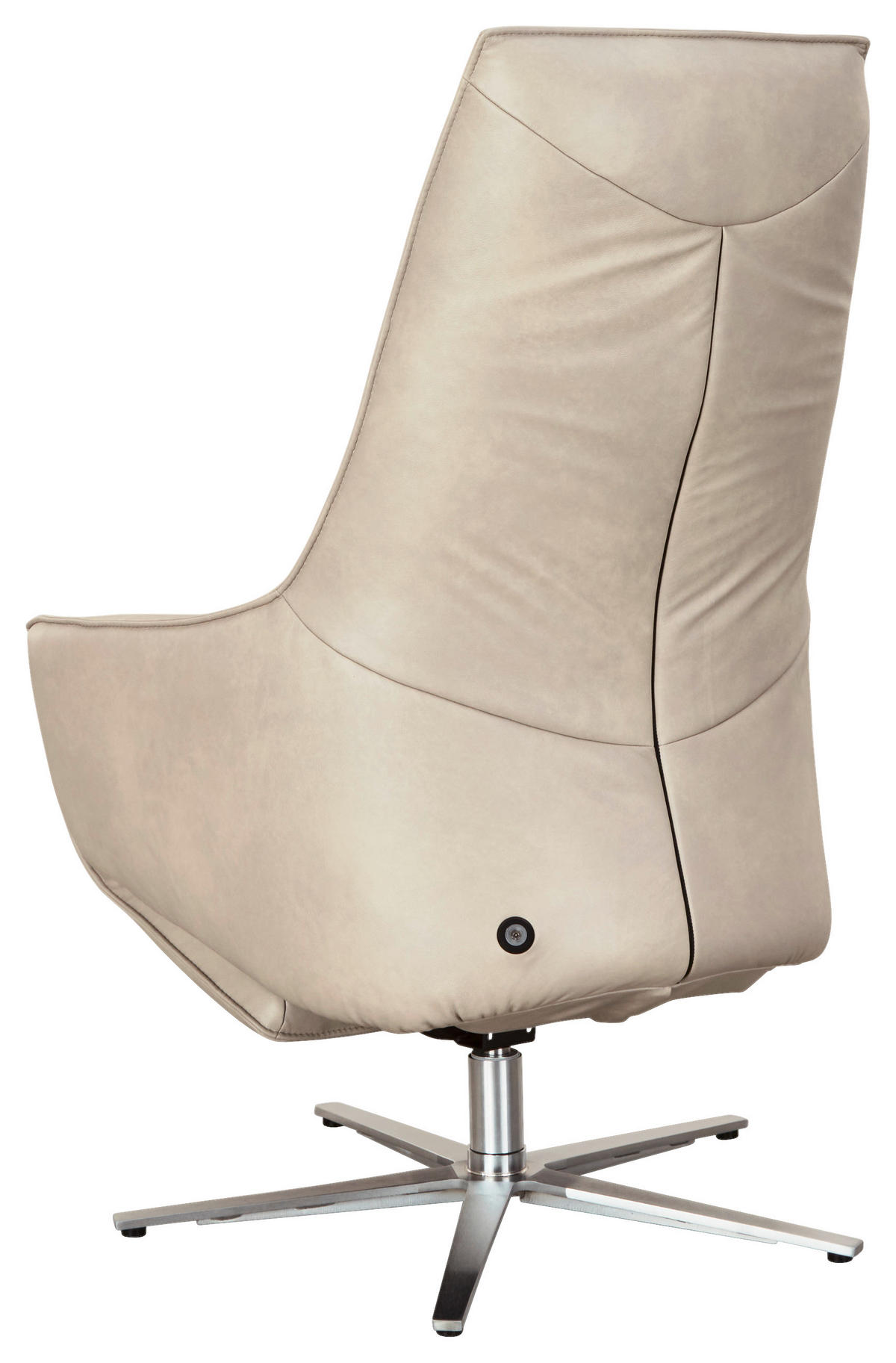 RELAXSESSEL Echtleder Relaxfunktion, Fußteilverstellung    - Edelstahlfarben/Creme, Design, Leder/Metall (70/120/88cm) - Himolla