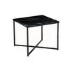 BEISTELLTISCH in Metall, Glas 50/50/42 cm  - Schwarz, Design, Glas/Metall (50/50/42cm) - Livetastic