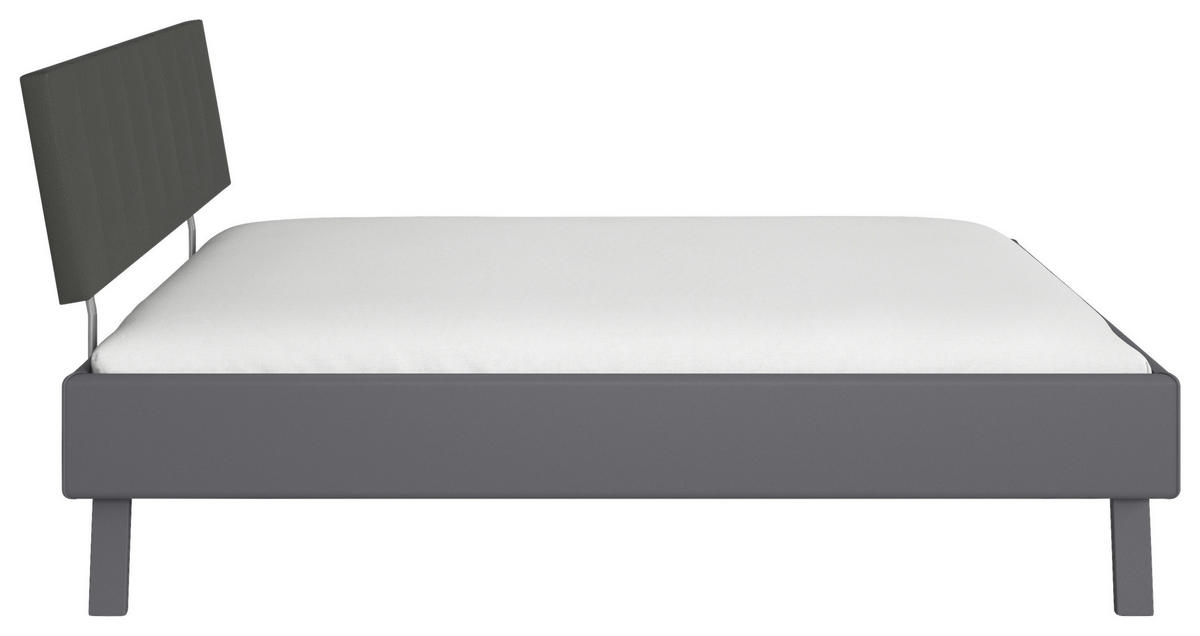 BETT 160/200 cm,  in Grau,  - Grau, Design, Textil/Metall (160/200cm) - Carryhome