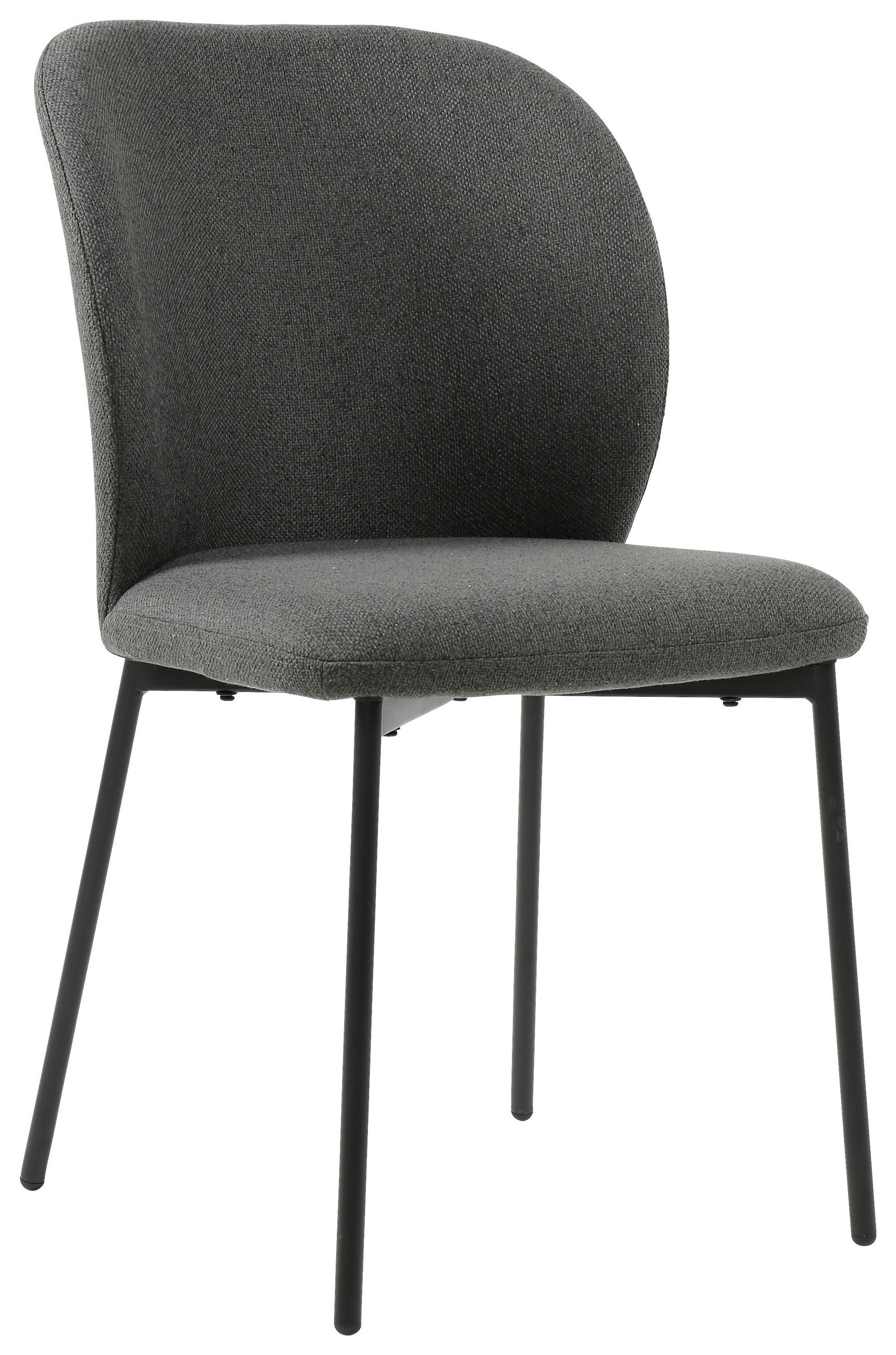 STUHL Leinenoptik Anthrazit, Schwarz Pappel Sperrholz  - Anthrazit/Schwarz, Design, Holz/Textil (49/84,5/58cm) - Carryhome