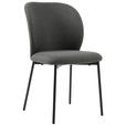 STUHL Leinenoptik Anthrazit, Schwarz Pappel Sperrholz  - Anthrazit/Schwarz, Design, Holz/Textil (49/84,5/58cm) - Carryhome