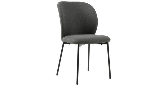 STUHL Leinenoptik Anthrazit, Schwarz Pappel Sperrholz - Anthrazit/Schwarz, Design, Holz/Textil (49/84,5/58cm) - Carryhome