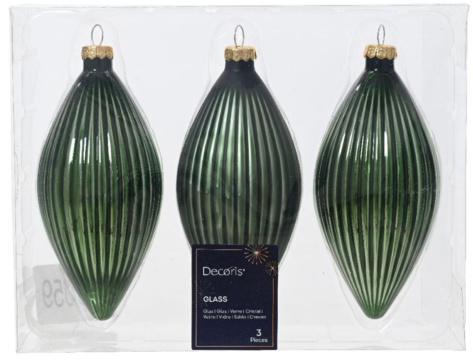 ORNAMENTE BRAD DE CRĂCIUN - culoare coconar, Basics, sticlă (6,00/6,00/13,00cm) - X-Mas