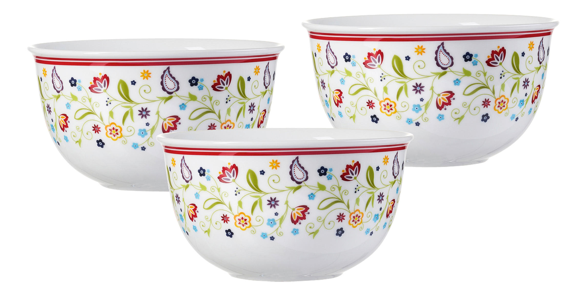 MÜSLISCHALENSET Shanti  - Multicolor/Weiß, KONVENTIONELL, Keramik (16/15/14,5cm) - Ritzenhoff Breker