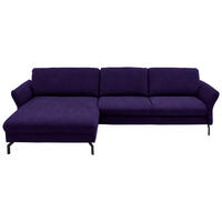 ECKSOFA Beldomo System in Velours Violett  179/306 cm  - Violett/Schwarz, Design, Textil/Metall (179/306cm) - Beldomo System