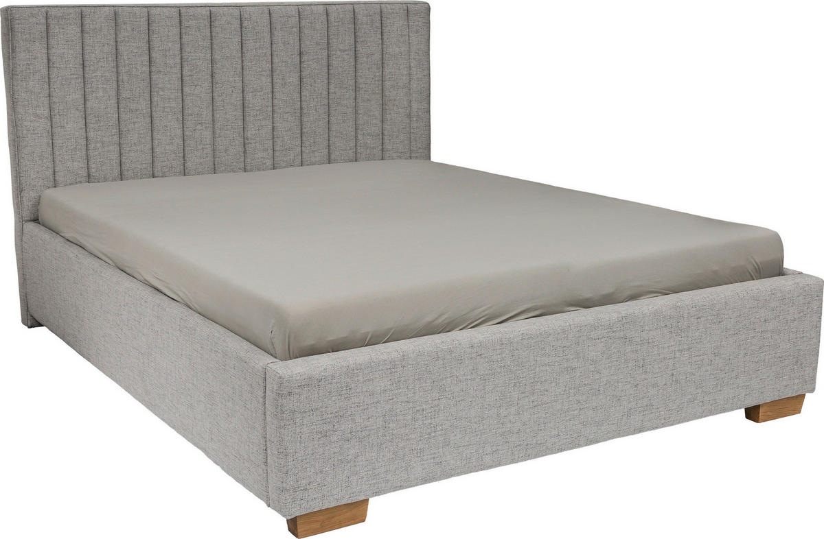 KÁRPITOZOTT ÁGY  szürke  - szürke, Basics, faalapú anyag/textil (171/110/220cm) - Hom`in