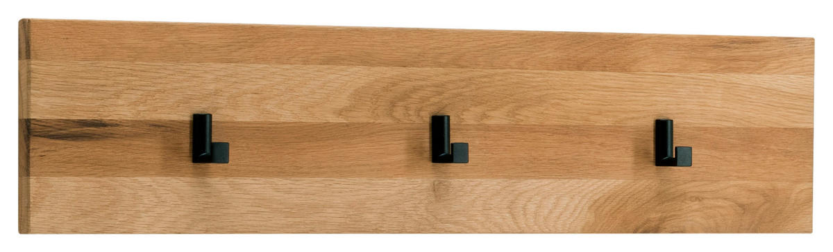 HAKENLEISTE  in Wildeiche massiv, Hartholz Eichefarben  - Eichefarben, MODERN, Holz (80/18/4cm)
