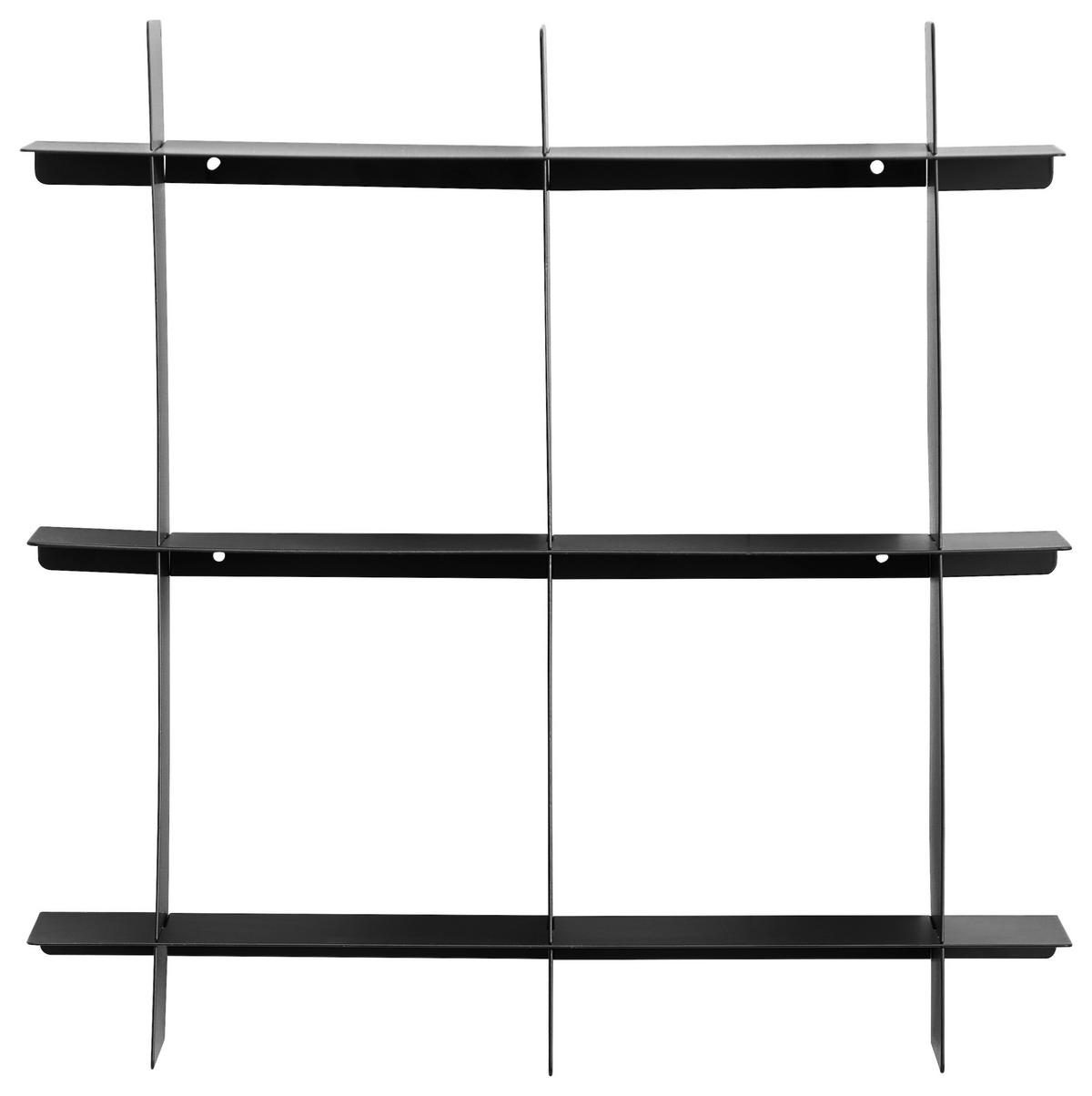 WANDREGAL Schwarz  - Schwarz, Basics, Metall (40/40/15cm) - Landscape