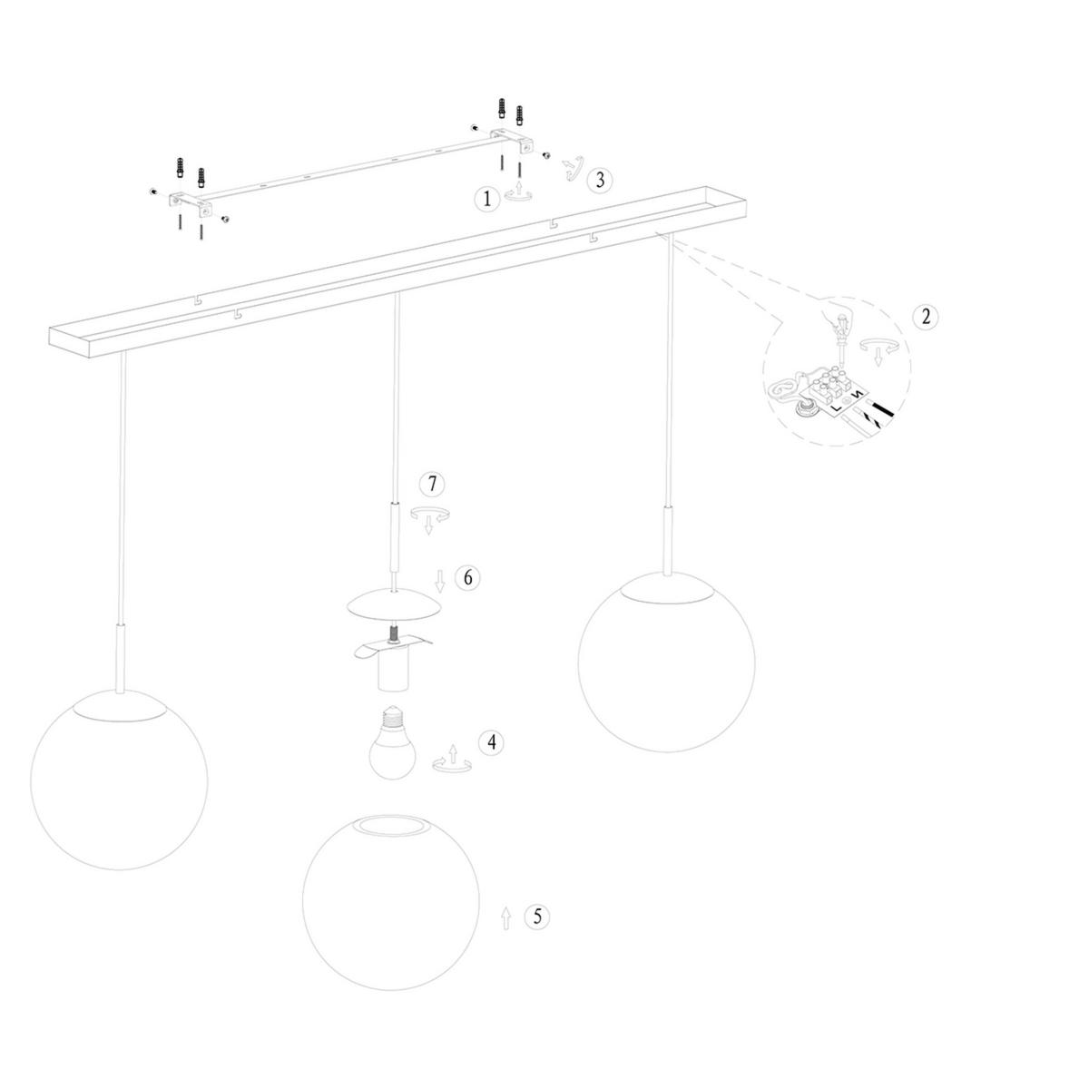 PENDELLEUCHTE  25/40-150/120 cm   - Schwarz, Trend, Glas/Metall (25/40-150/120cm)