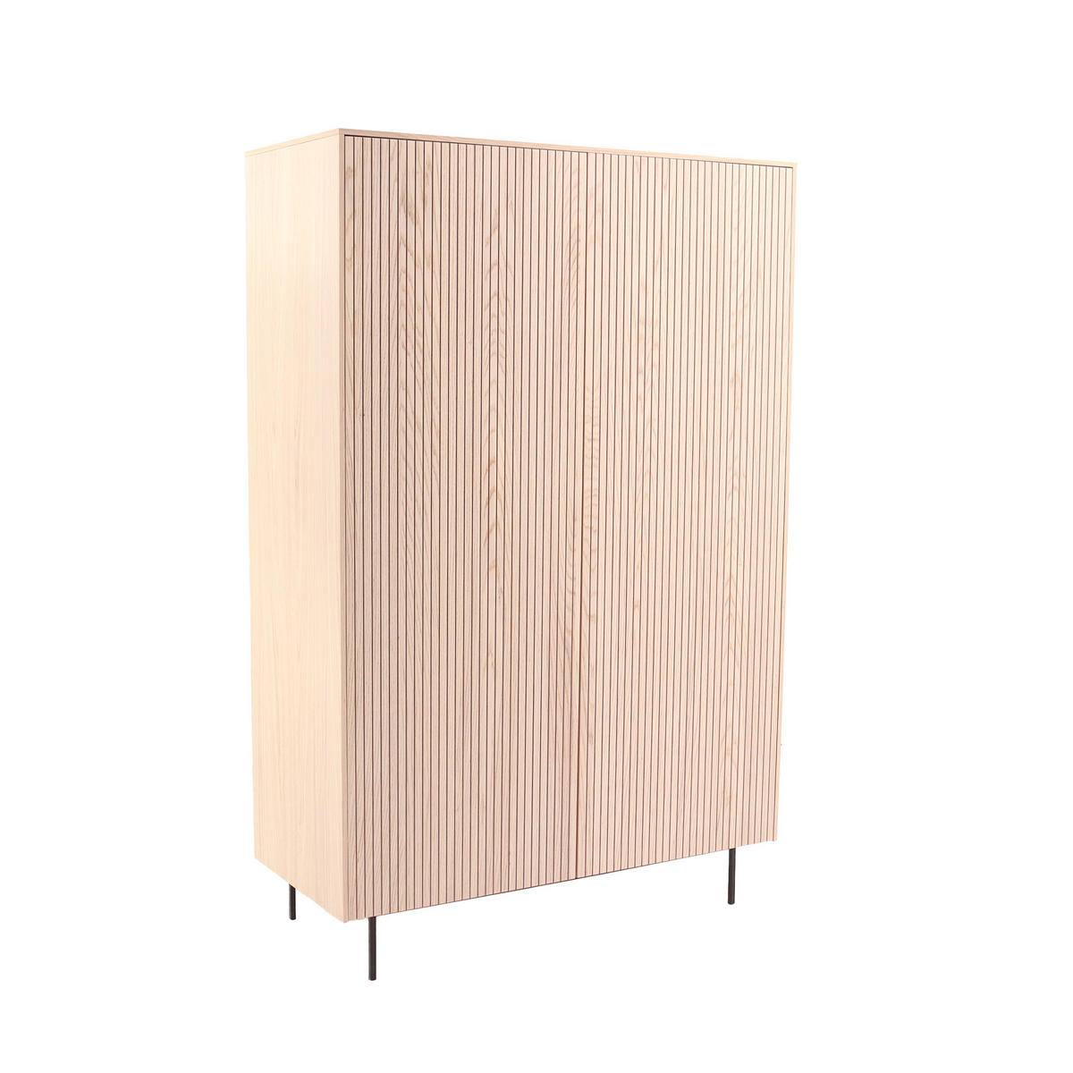 HÖG BYRÅ  i 90/125/38 cm  - ek Bianco/svart, Modern, metall/trä (90/125/38cm) - Niels Andersson