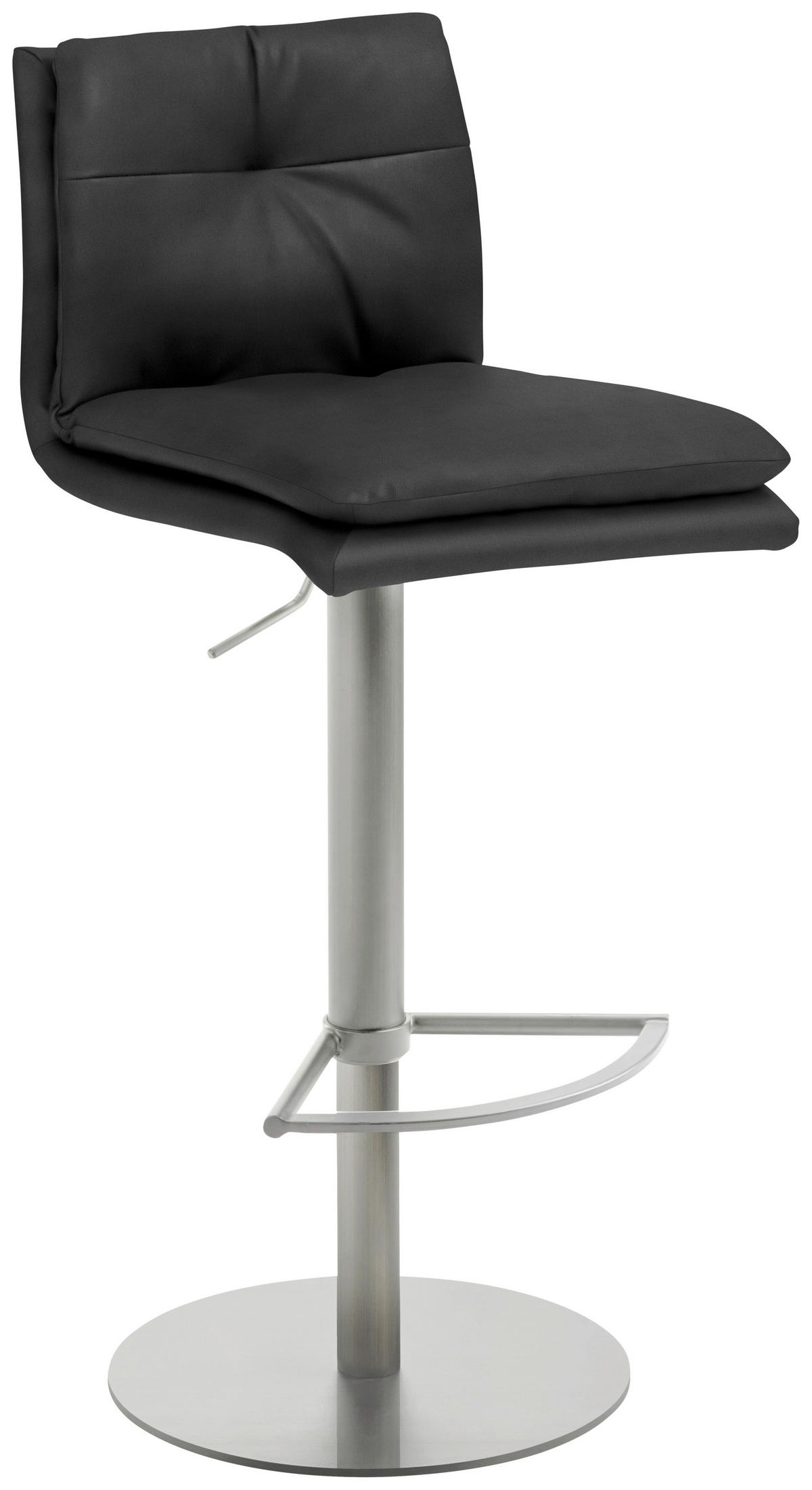 BARHOCKER in Metall, Textil Graphitfarben  - Edelstahlfarben/Graphitfarben, Design, Textil/Metall (41/78-103/48cm) - Novel