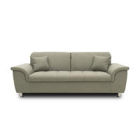 2-SITZER-SOFA  in Webstoff Graubraun  - Chromfarben/Graubraun, KONVENTIONELL, Textil/Metall (210/81/97cm) - MID.YOU