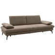 3-SITZER-SOFA Echtleder Graubraun  - Graubraun/Schwarz, Design, Leder/Metall (238/86/94cm) - Dieter Knoll