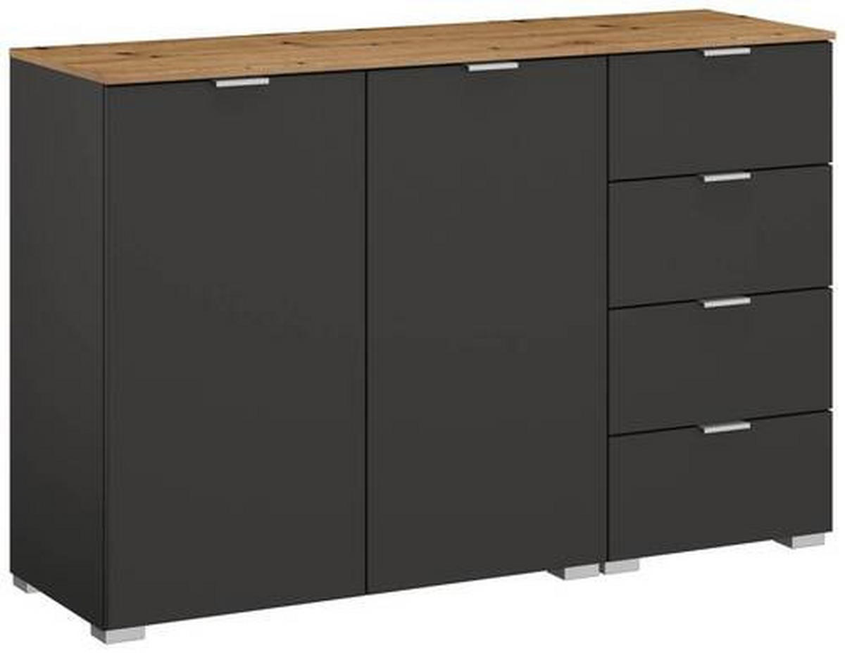 SIDEBOARD in 120/81/42 cm Graphitfarben, Eiche Artisan von STYLIFE