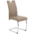 SCHWINGSTUHL  Stoffauswahl, mit Griff Mikrofaser  - Chromfarben/Beige, KONVENTIONELL, Textil/Metall (43/98/59cm) - Carryhome
