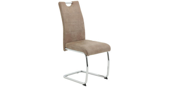 SCHWINGSTUHL  Stoffauswahl, mit Griff Mikrofaser  - Chromfarben/Beige, KONVENTIONELL, Textil/Metall (43/98/59cm) - Carryhome