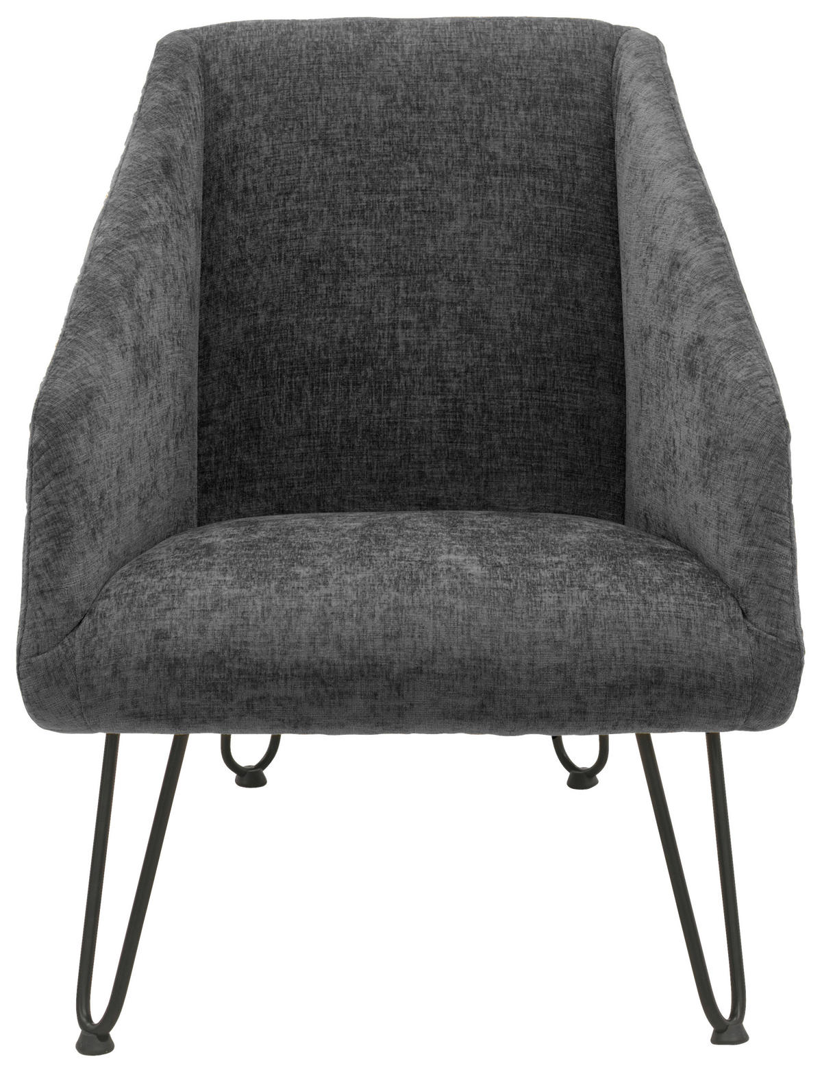SESSEL in Chenille Dunkelgrau  - Dunkelgrau/Creme, Basics, Textil/Metall (60/71/83cm) - Livetastic