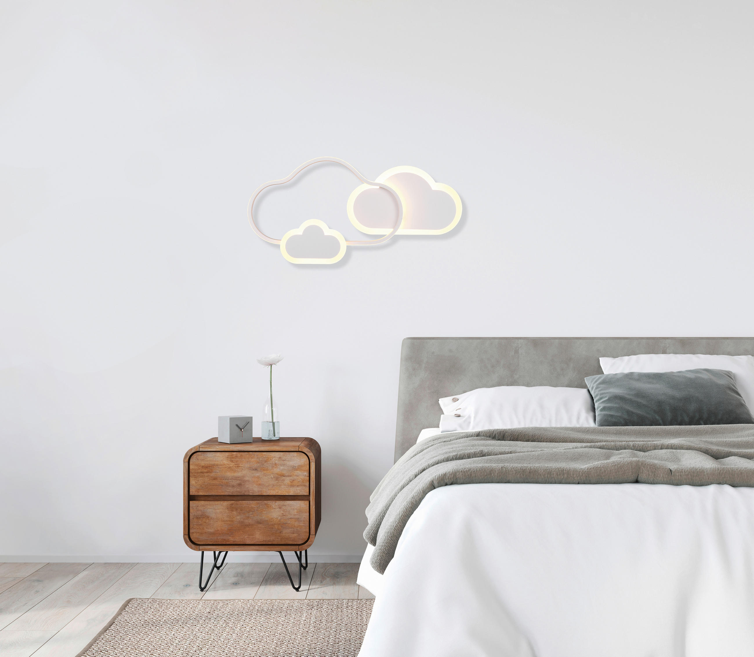 LED-WANDLEUCHTE 52/25/9,5 cm   - Weiß, Design, Metall (52/25/9,5cm)